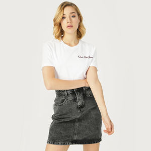 Calvin Klein dámské bílé tričko s výšivkou - XS (112)